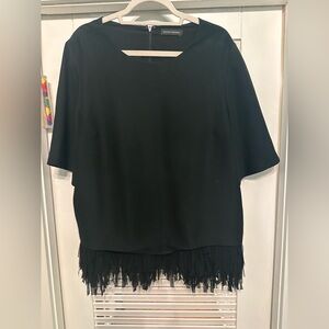 Banana Republic Black Fringe Hem Blouse